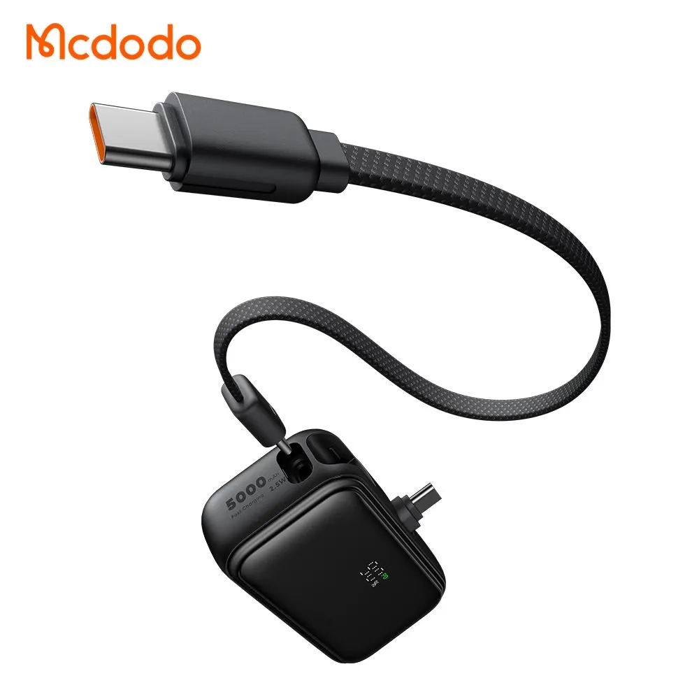 پاوربانک 5 هزار 22.5 وات دارای کابل و کانکتور داخلی پورت Type-C برند مک دودو مدل Mcdodo MC-7760