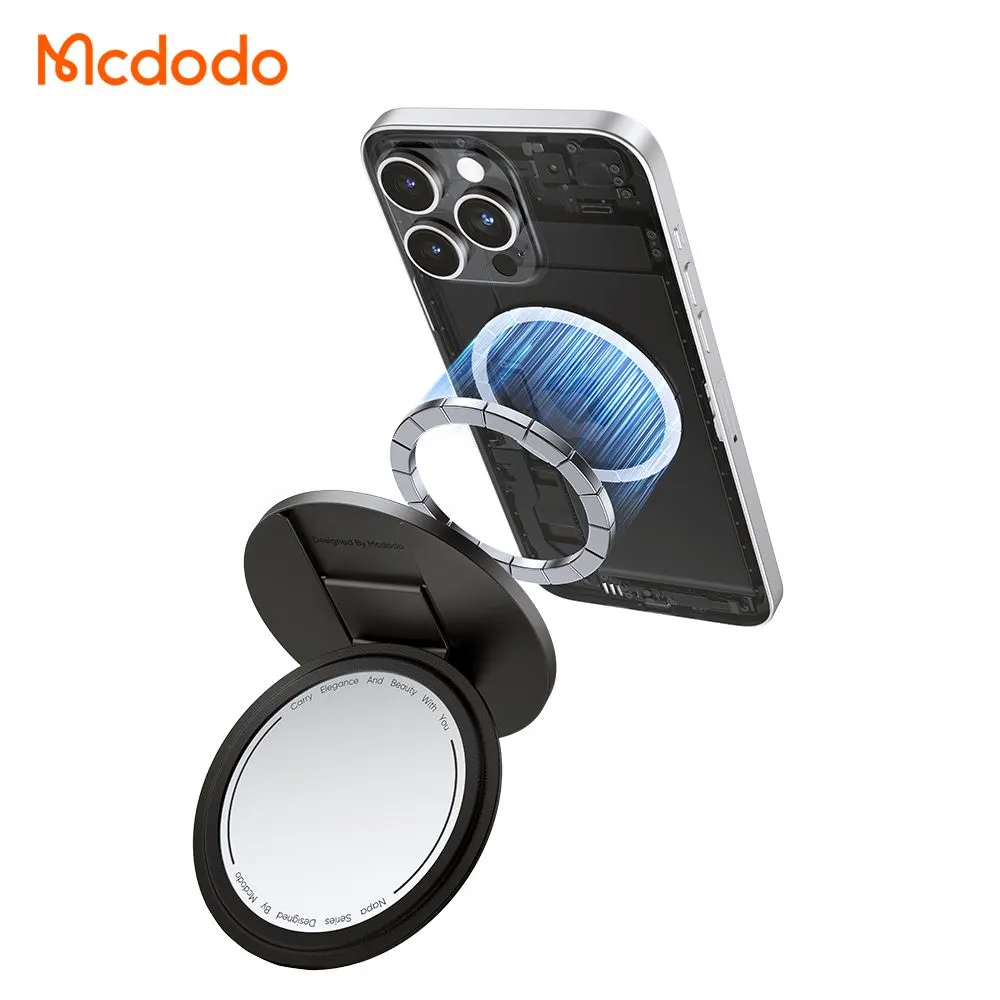  پاپ سوکت و هولدر انگشتی چرمی مگنتی با آینه آرایش برند مک دودو مدل Mcdodo MR-7912