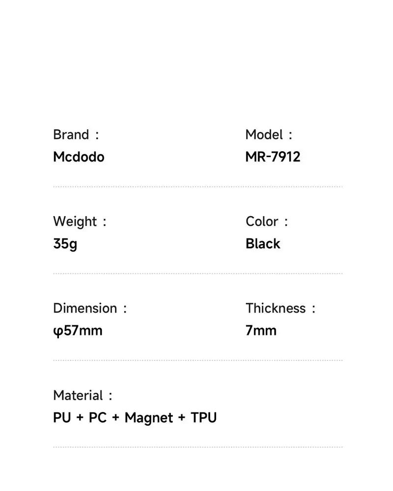  پاپ سوکت و هولدر انگشتی چرمی مگنتی با آینه آرایش برند مک دودو مدل Mcdodo MR-7912