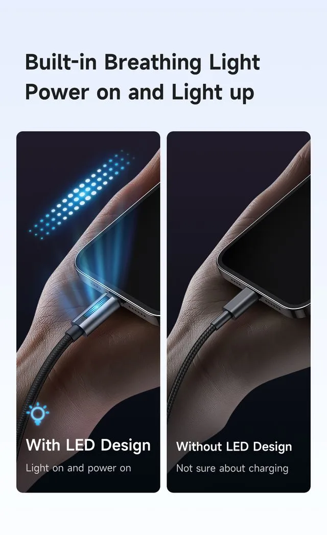 کابل شارژ 3 آمپر لایتنینگ USB-A به Lightning دارای نورپردازی LED طول 1.2متر برند مک دودو مدل Mcdodo CA-5660