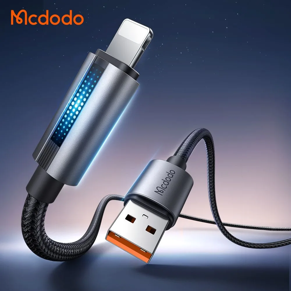 کابل شارژ 3 آمپر لایتنینگ USB-A به Lightning دارای نورپردازی LED طول 1.2متر برند مک دودو مدل Mcdodo CA-5660