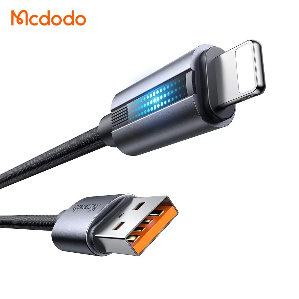 کابل شارژ 3 آمپر لایتنینگ USB-A به Lightning دارای نورپردازی LED طول 1.2متر برند مک دودو مدل Mcdodo CA-5660