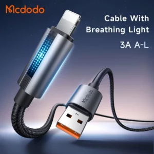 کابل شارژ 3 آمپر لایتنینگ USB-A به Lightning دارای نورپردازی LED طول 1.2متر برند مک دودو مدل Mcdodo CA-5660
