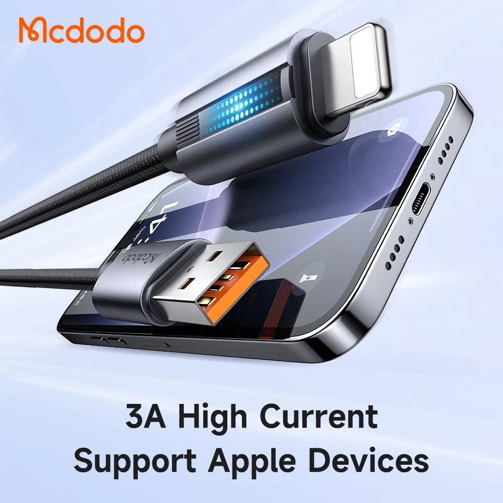 کابل شارژ 3 آمپر لایتنینگ USB-A به Lightning دارای نورپردازی LED طول 1.2متر برند مک دودو مدل Mcdodo CA-5660