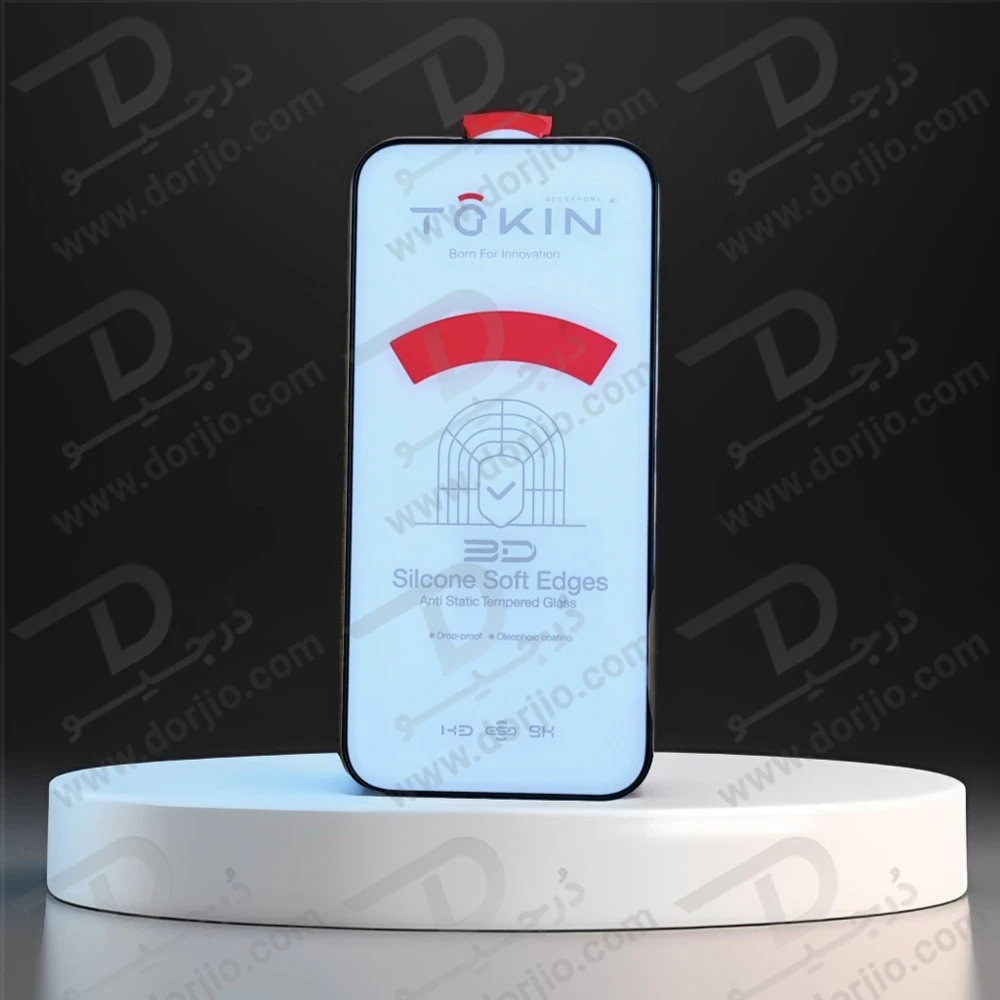 گلس فریم سیلیکونی ایربگ دار IPhone 16 Pro مارک TOKIN