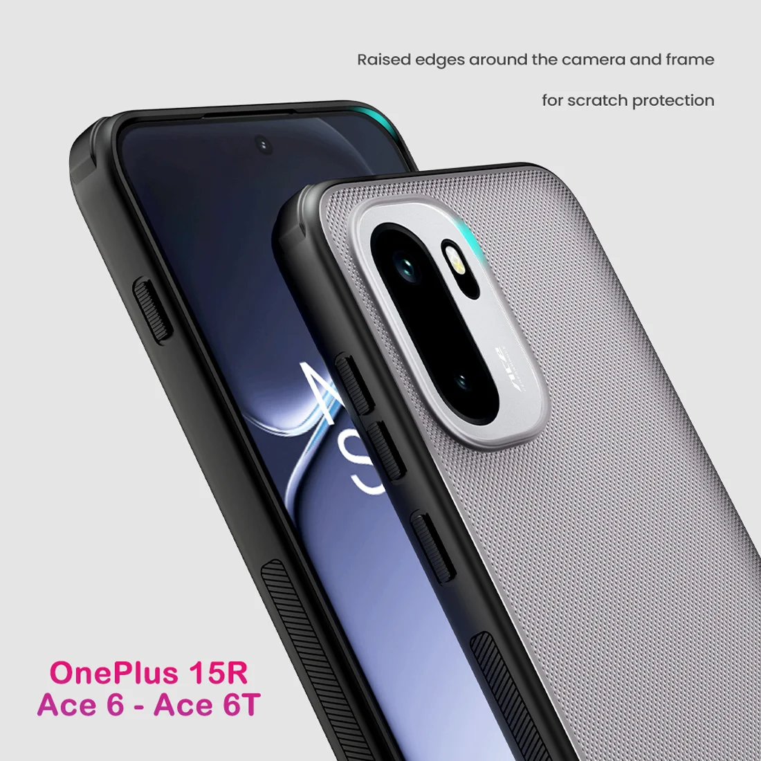 قاب ضدضربه دودی OnePlus 15R مارک نیلکین مدل Super Frosted Shield Pro Clear