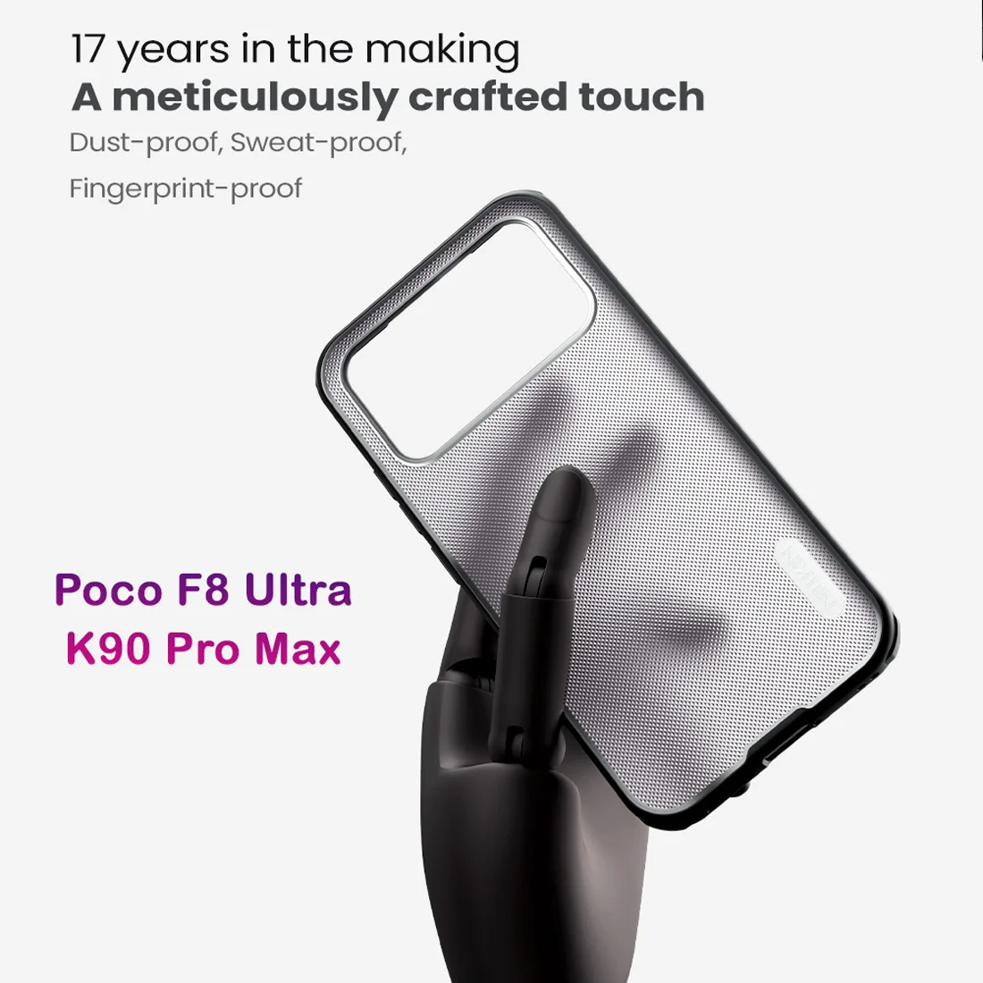 قاب ضدضربه دودی Poco F8 Ultra مارک نیلکین مدل Super Frosted Shield Pro Clear قاب ضدضربه دودی Poco F8 Ultra مارک نیلکین مدل Super Frosted Shield Pro Clear