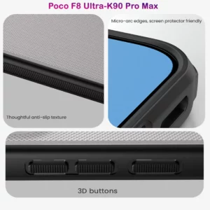 قاب ضدضربه دودی Poco F8 Ultra مارک نیلکین مدل Super Frosted Shield Pro Clear