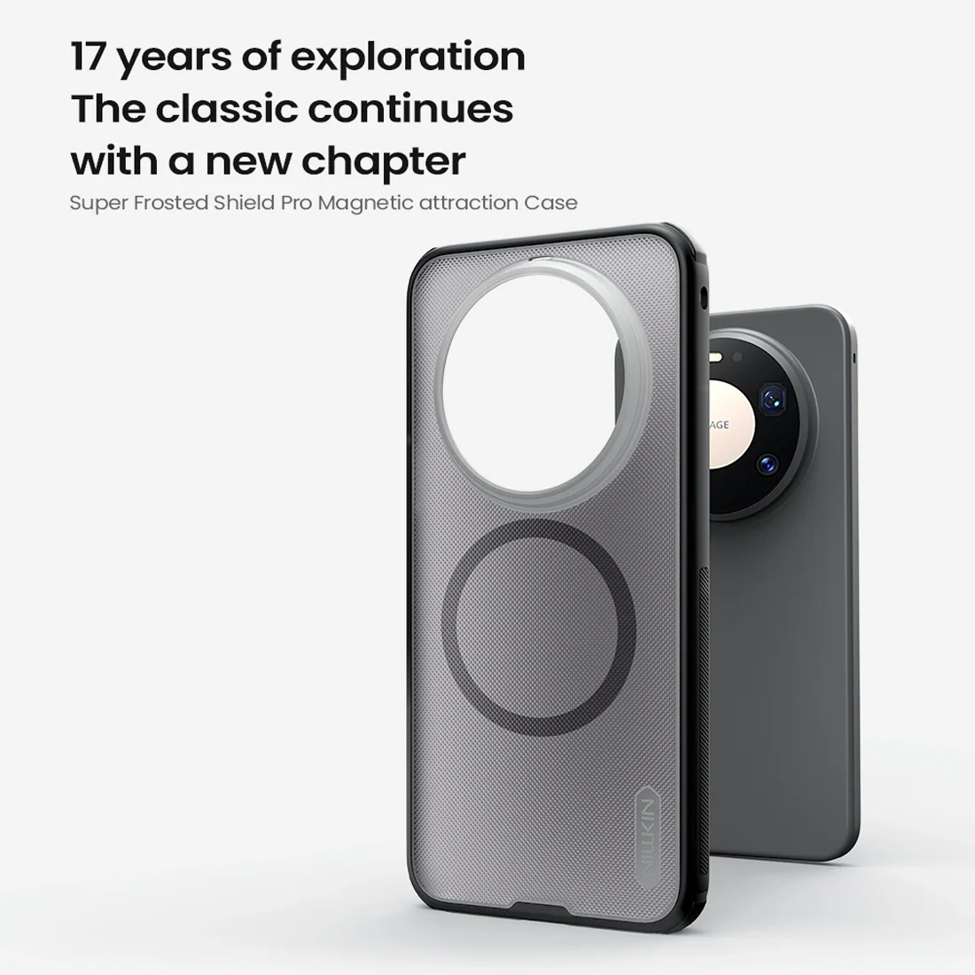 قاب ضدضربه دودی مگنتی Huawei Mate 80 Pro Max مارک نیلکین مدل Super Frosted Shield Pro Clear Magnetic