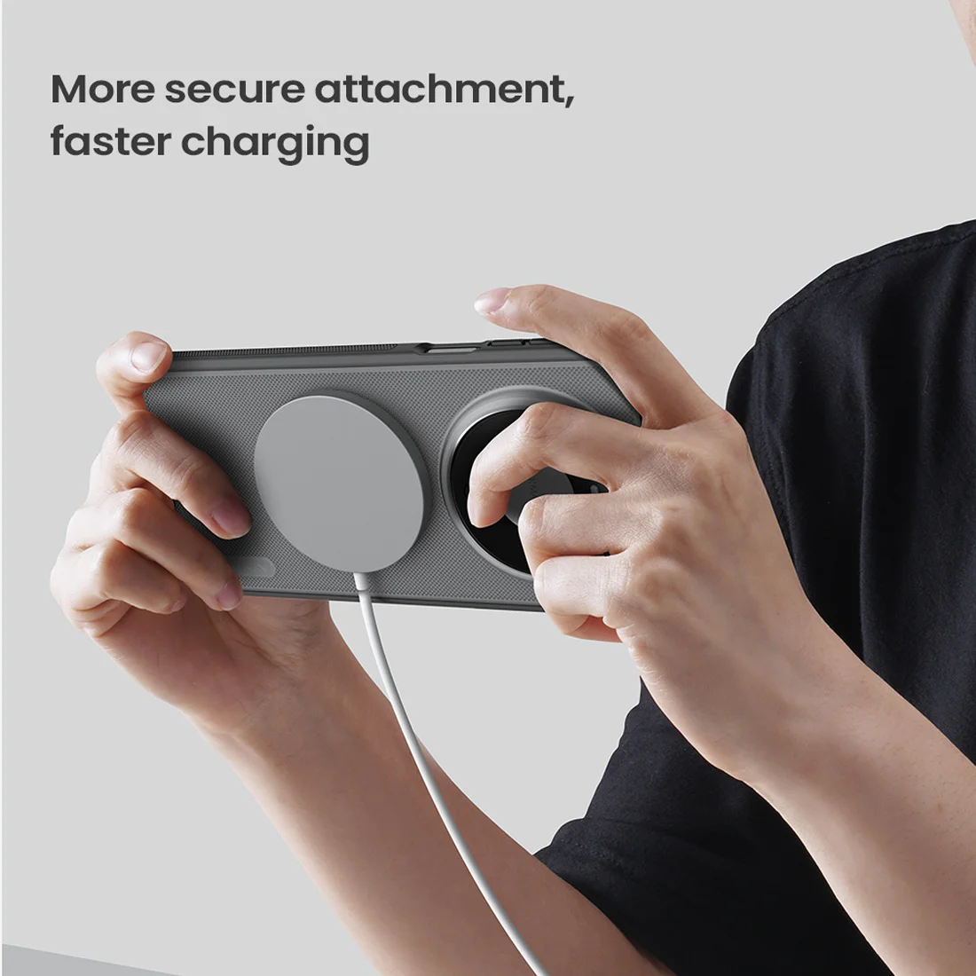 قاب ضدضربه دودی مگنتی Huawei Mate 80 Pro Max مارک نیلکین مدل Super Frosted Shield Pro Clear Magnetic