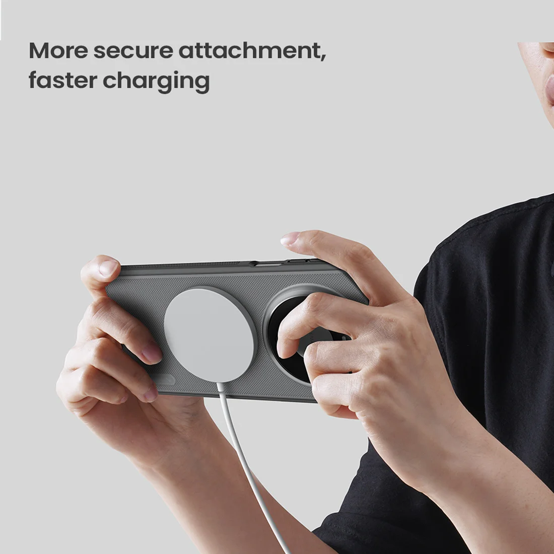 قاب ضدضربه دودی مگنتی Huawei Mate 80 مارک نیلکین مدل Super Frosted Shield Pro Clear Magnetic