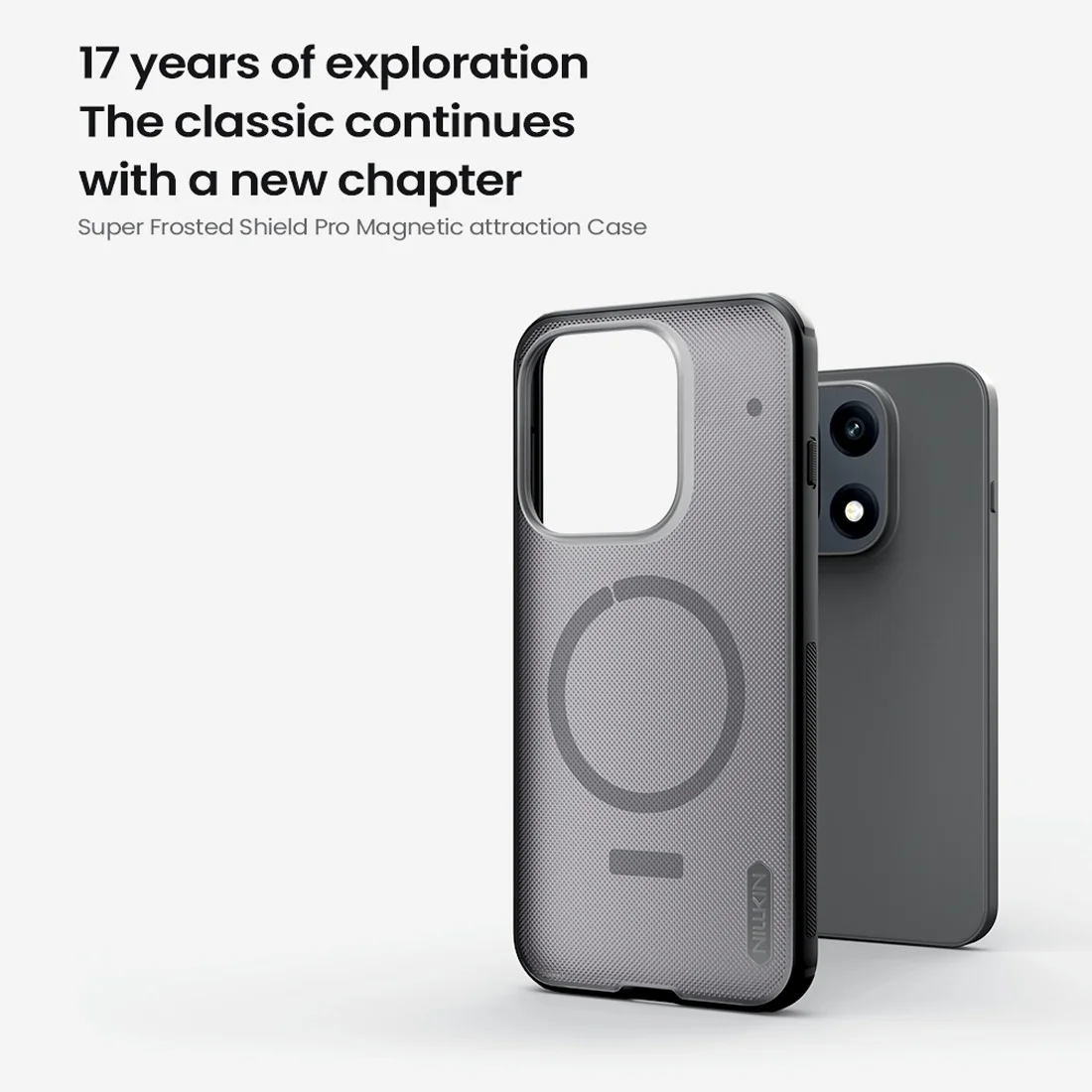 قاب ضدضربه دودی مگنتی OnePlus 15 مارک نیلکین مدل Super Frosted Shield Pro Clear Magnetic