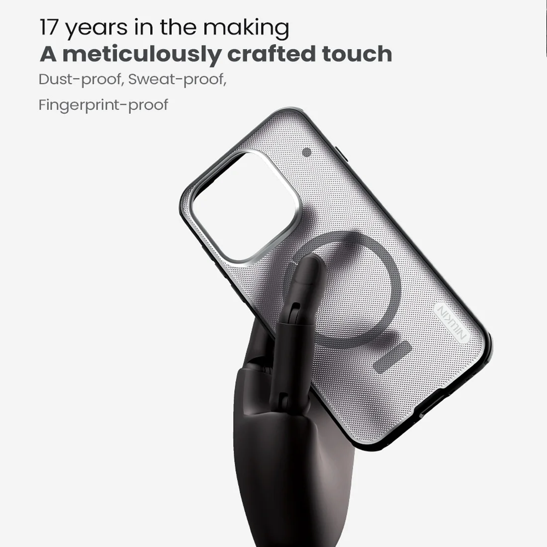 قاب ضدضربه دودی مگنتی OnePlus 15 مارک نیلکین مدل Super Frosted Shield Pro Clear Magnetic