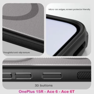 قاب ضدضربه دودی مگنتی OnePlus 15R مارک نیلکین مدل Super Frosted Shield Pro Clear Magnetic