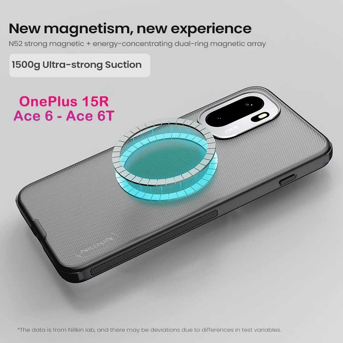 قاب ضدضربه دودی مگنتی OnePlus 15R مارک نیلکین مدل Super Frosted Shield Pro Clear Magnetic