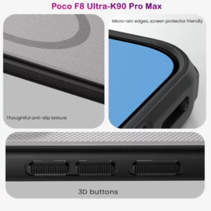 قاب ضدضربه دودی مگنتی Poco F8 Ultra مارک نیلکین مدل Super Frosted Shield Pro Clear Magnetic