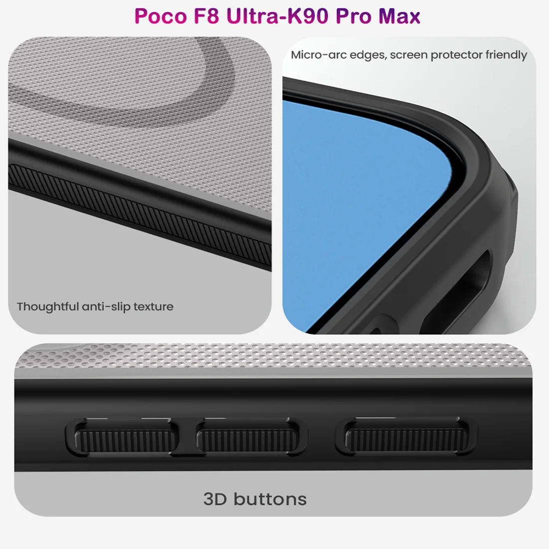 قاب ضدضربه دودی مگنتی Poco F8 Ultra مارک نیلکین مدل Super Frosted Shield Pro Clear Magnetic