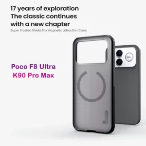 قاب ضدضربه دودی مگنتی Poco F8 Ultra مارک نیلکین مدل Super Frosted Shield Pro Clear Magnetic