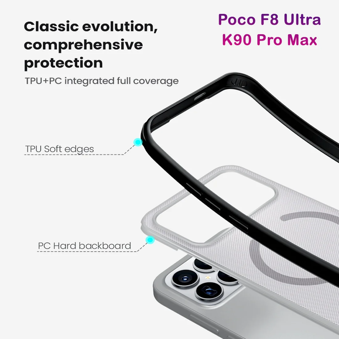 قاب ضدضربه دودی مگنتی Poco F8 Ultra مارک نیلکین مدل Super Frosted Shield Pro Clear Magnetic قاب ضدضربه دودی مگنتی Poco F8 Ultra مارک نیلکین مدل Super Frosted Shield Pro Clear Magnetic