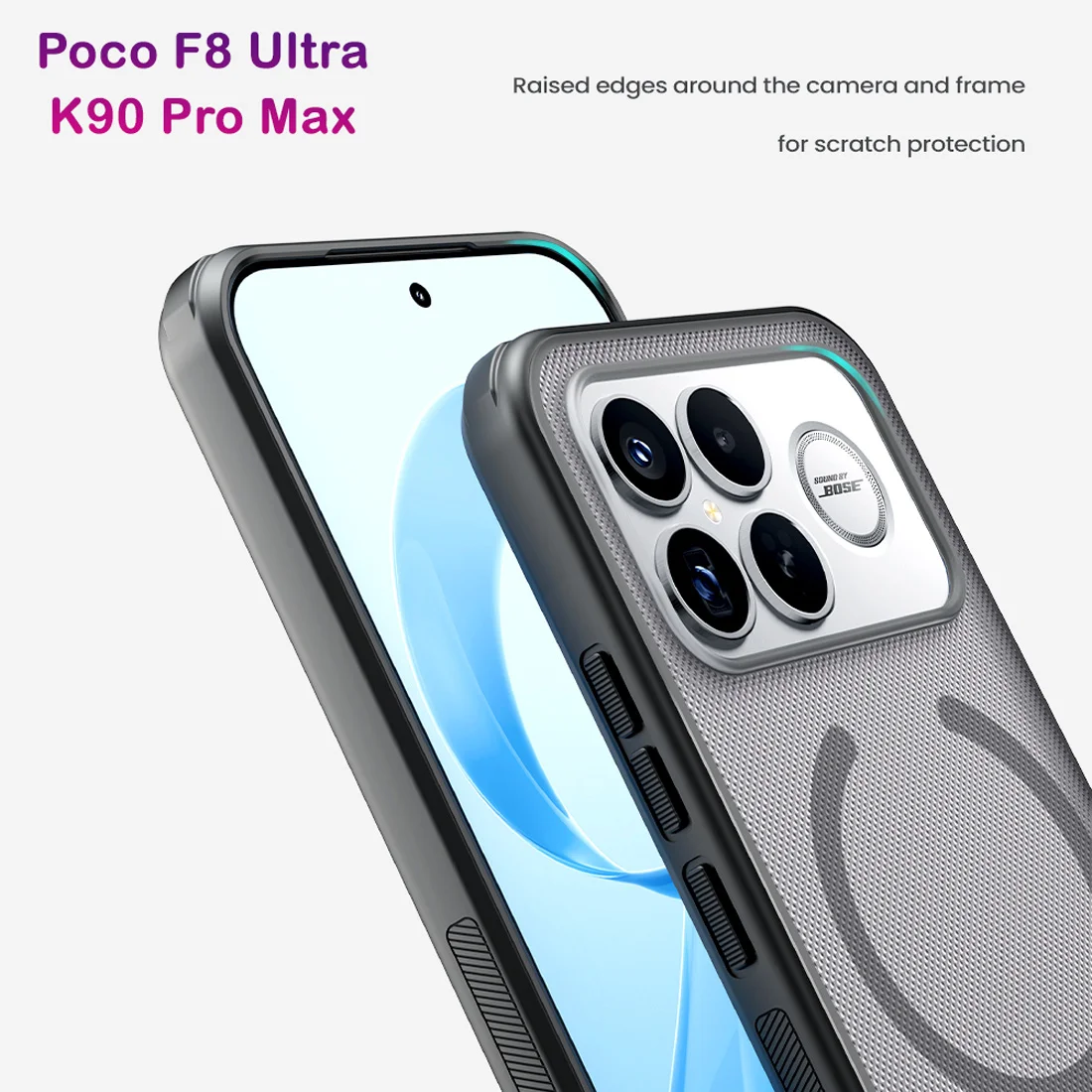 قاب ضدضربه دودی مگنتی Redmi K90 Pro Max مارک نیلکین مدل Super Frosted Shield Pro Clear Magnetic