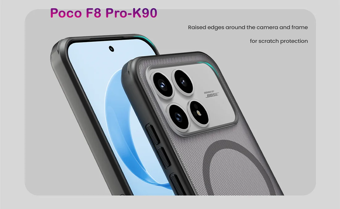 قاب ضدضربه دودی مگنتی Redmi K90 مارک نیلکین مدل Super Frosted Shield Pro Clear Magnetic