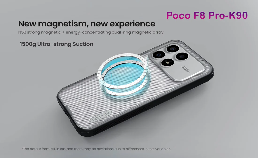 قاب ضدضربه دودی مگنتی Redmi K90 مارک نیلکین مدل Super Frosted Shield Pro Clear Magnetic