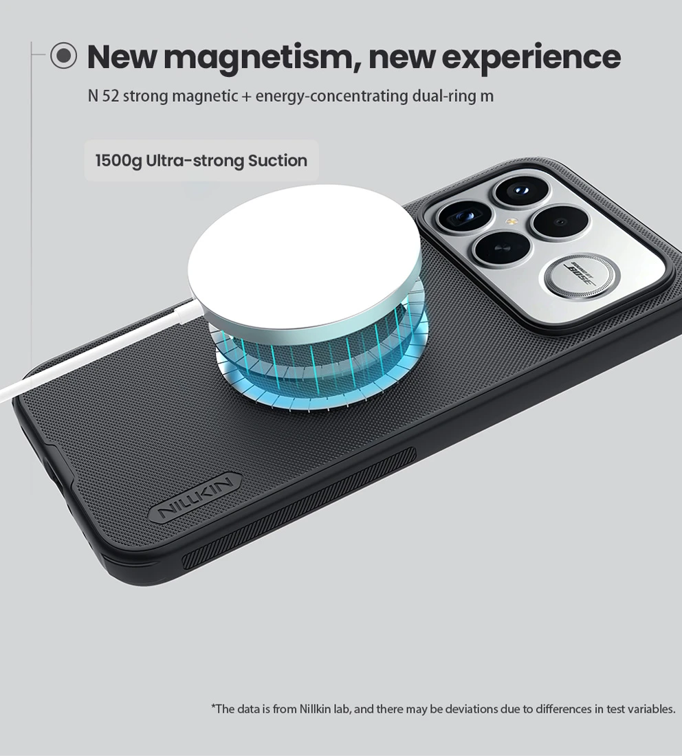 قاب ضدضربه مگنتی Xiaomi Redmi K90 Pro Max مارک نیلکین مدل Super Frosted Shield Pro Magnetic