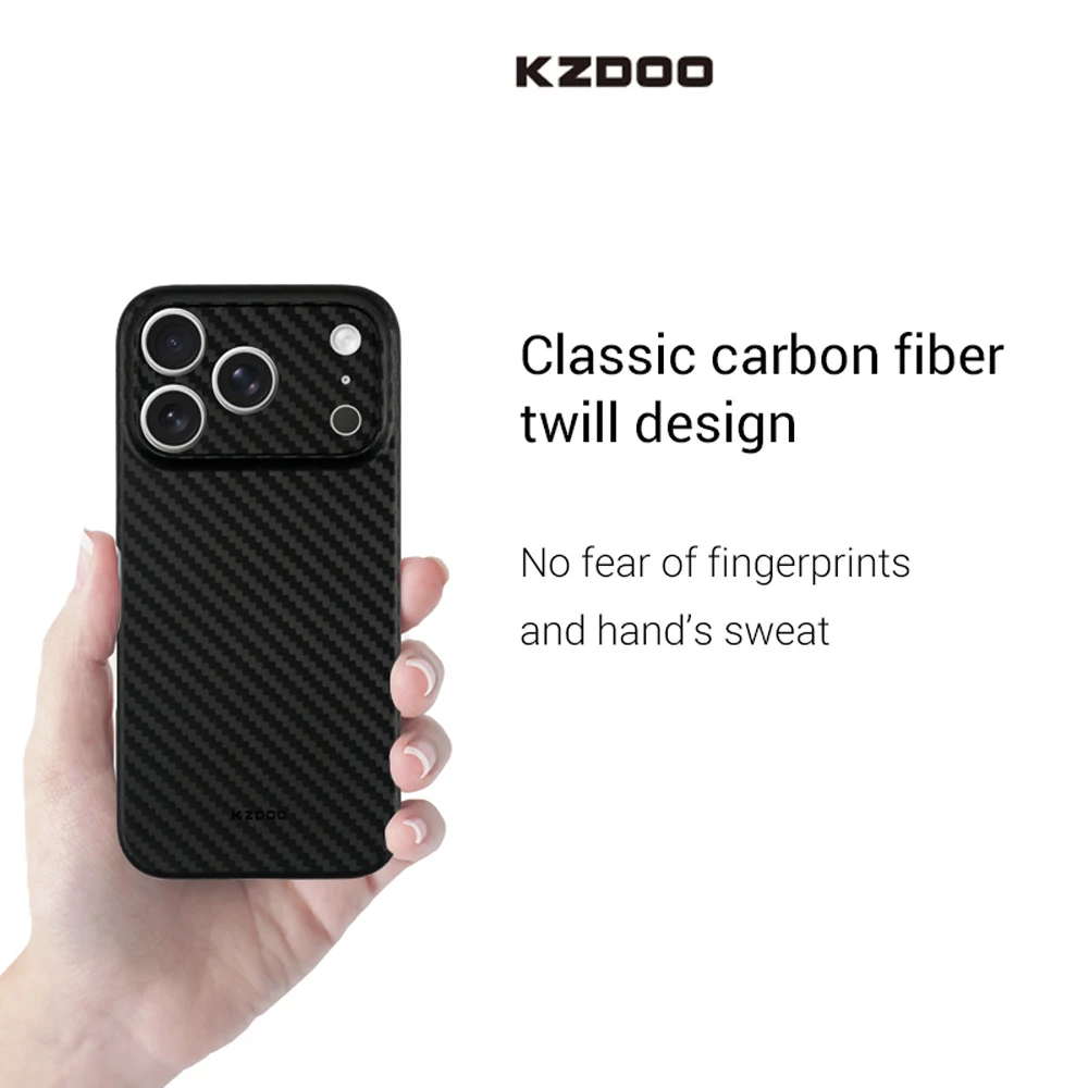قاب محافظ کربنی iPhone 17 Pro مدل Air Carbons مارک KZDOO
