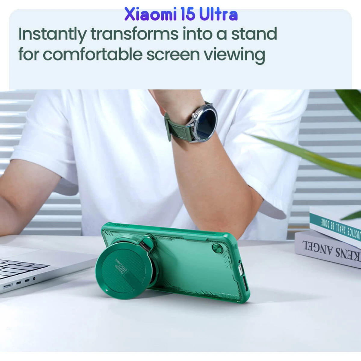 قاب کریستالی کمرا استند Xiaomi 15 Ultra مارک نیلکین مدل Iceblade Prop