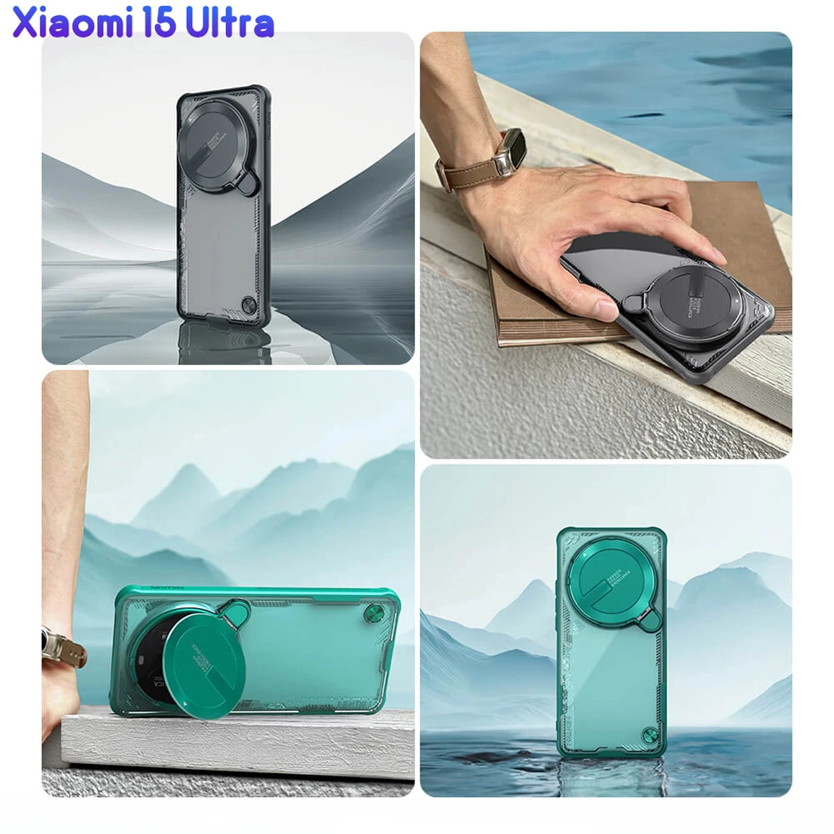 قاب کریستالی کمرا استند Xiaomi 15 Ultra مارک نیلکین مدل Iceblade Prop