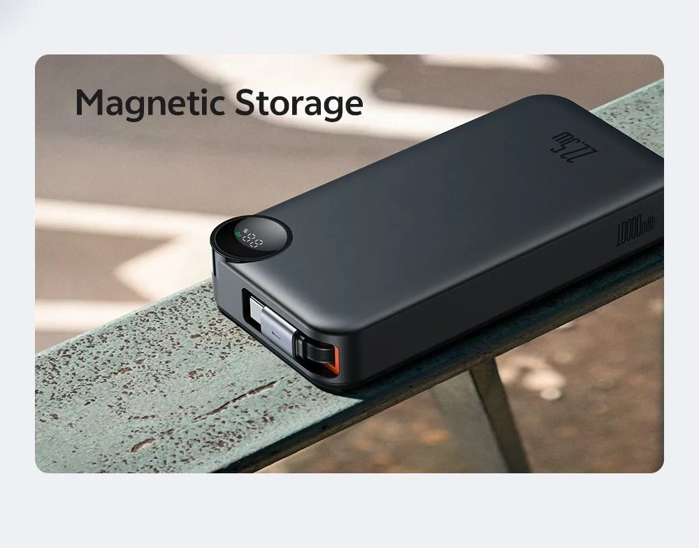 پاوربانک 10هزار 22.5 وات بهمراه کابل شارژ جمع شونده داخلی برند مک دودو مدل Mcdodo MC-3860