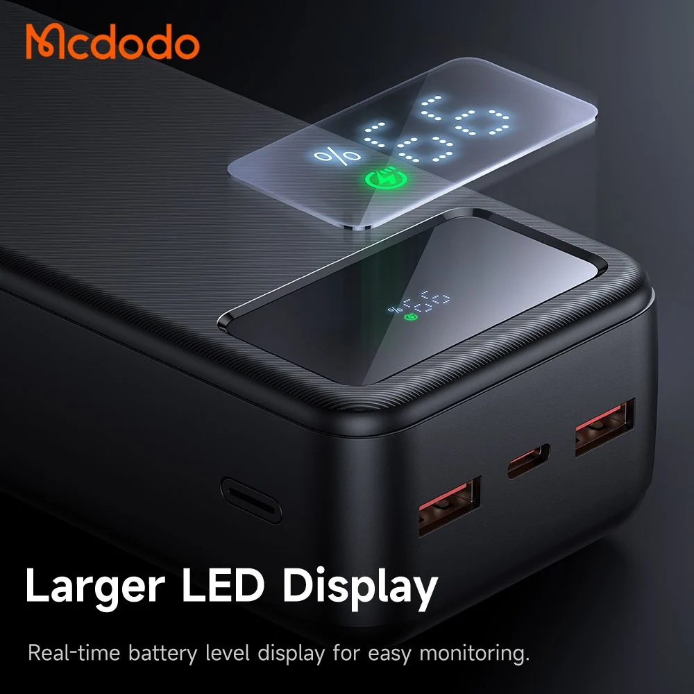 پاوربانک 30هزار 22.5 وات دارای نمایشگر درصد شارژ LED بهمراه کابل شارژ برند مک دودو مدل Mcdodo MC-4240 پاوربانک 30هزار 22.5 وات دارای نمایشگر درصد شارژ LED بهمراه کابل شارژ برند مک دودو مدل Mcdodo MC-4240