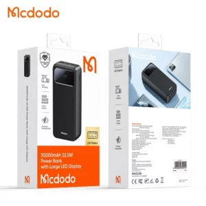 پاوربانک 30هزار 22.5 وات دارای نمایشگر درصد شارژ LED بهمراه کابل شارژ برند مک دودو مدل Mcdodo MC-4240