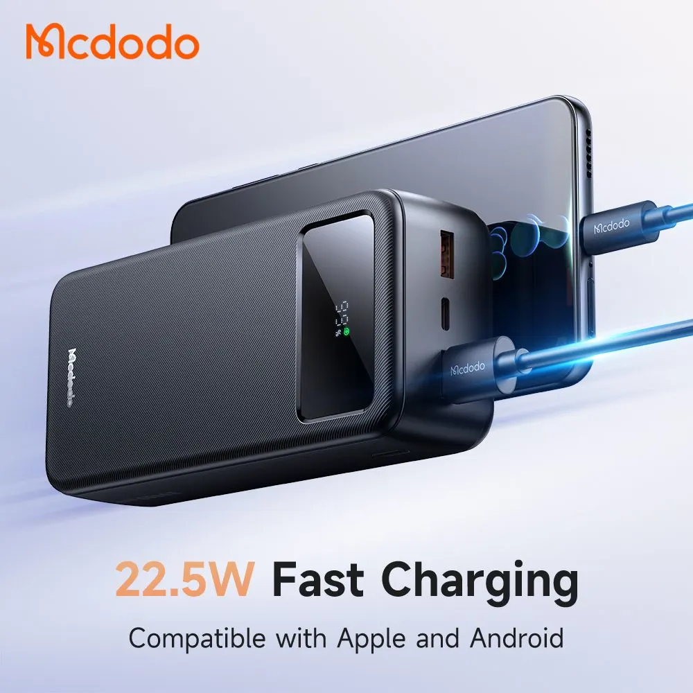 پاوربانک 30هزار 22.5 وات دارای نمایشگر درصد شارژ LED بهمراه کابل شارژ برند مک دودو مدل Mcdodo MC-4240 پاوربانک 30هزار 22.5 وات دارای نمایشگر درصد شارژ LED بهمراه کابل شارژ برند مک دودو مدل Mcdodo MC-4240