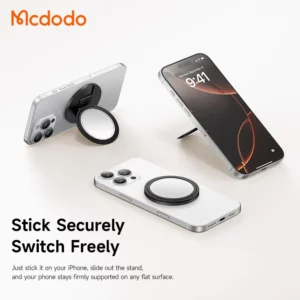  پاپ سوکت و هولدر انگشتی چرمی مگنتی با آینه آرایش برند مک دودو مدل Mcdodo MR-7912
