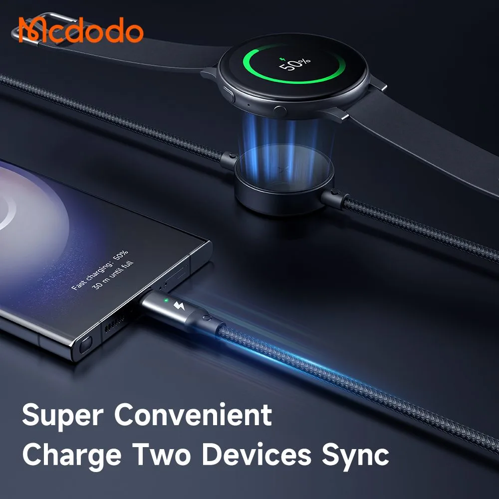 کابل شارژ 2 کاره 60 وات Type-C به Type-C موبایل و ساعت سامسونگ واچ طول 1.5 متر برند مک دودو مدل Mcdodo CA-4170 کابل شارژ 2 کاره 60 وات Type-C به Type-C موبایل و ساعت سامسونگ واچ طول 1.5 متر برند مک دودو مدل Mcdodo CA-4170