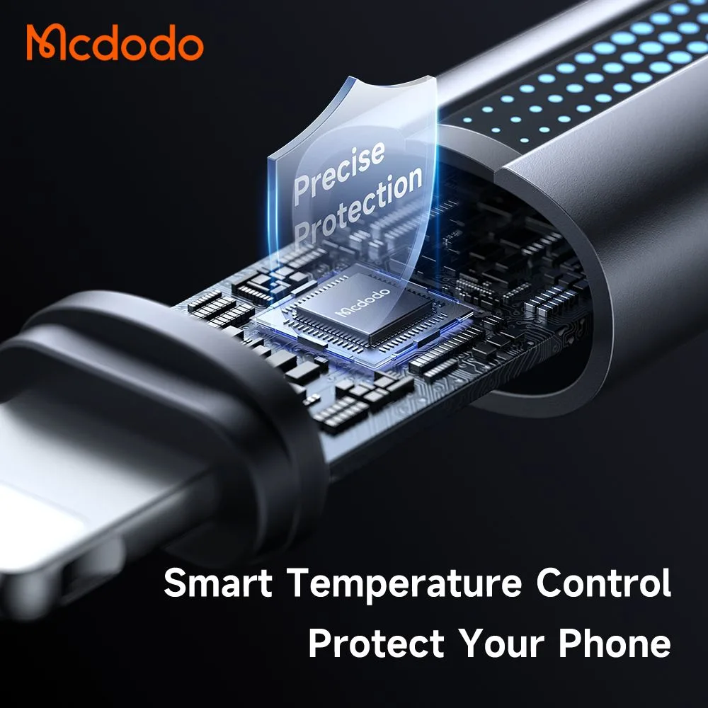 کابل شارژ 3 آمپر لایتنینگ USB-A به Lightning دارای نورپردازی LED طول 1.2متر برند مک دودو مدل Mcdodo CA-5660