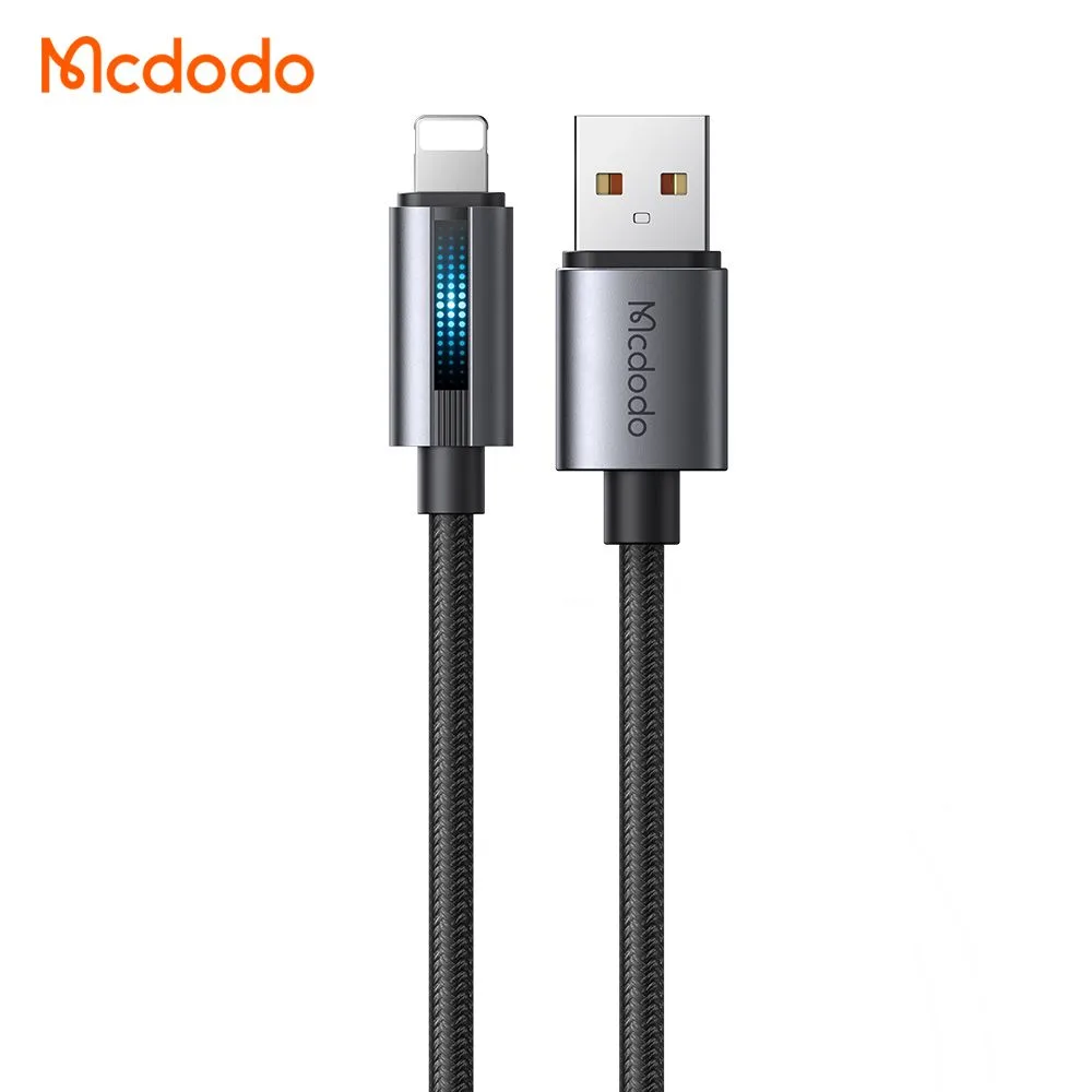 کابل شارژ 3 آمپر لایتنینگ USB-A به Lightning دارای نورپردازی LED طول 1.2متر برند مک دودو مدل Mcdodo CA-5660