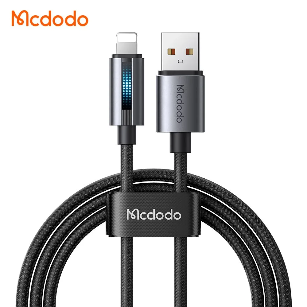 کابل شارژ 3 آمپر لایتنینگ USB-A به Lightning دارای نورپردازی LED طول 1.2متر برند مک دودو مدل Mcdodo CA-5660