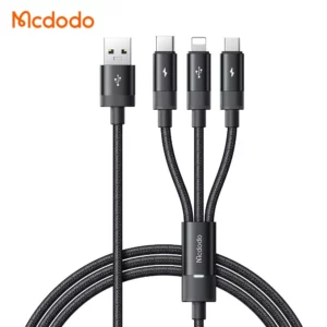 کابل شارژ چند سر 3 کاره 3 آمپر USB-A به Type-C و Lightning و Micro USB طول 1.2 متر برند مک دودو مدل Mcdodo CA-5790