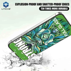 گلس شیشه‌ای تمام صفحه iPhone 15 مدل Strong برند LITO