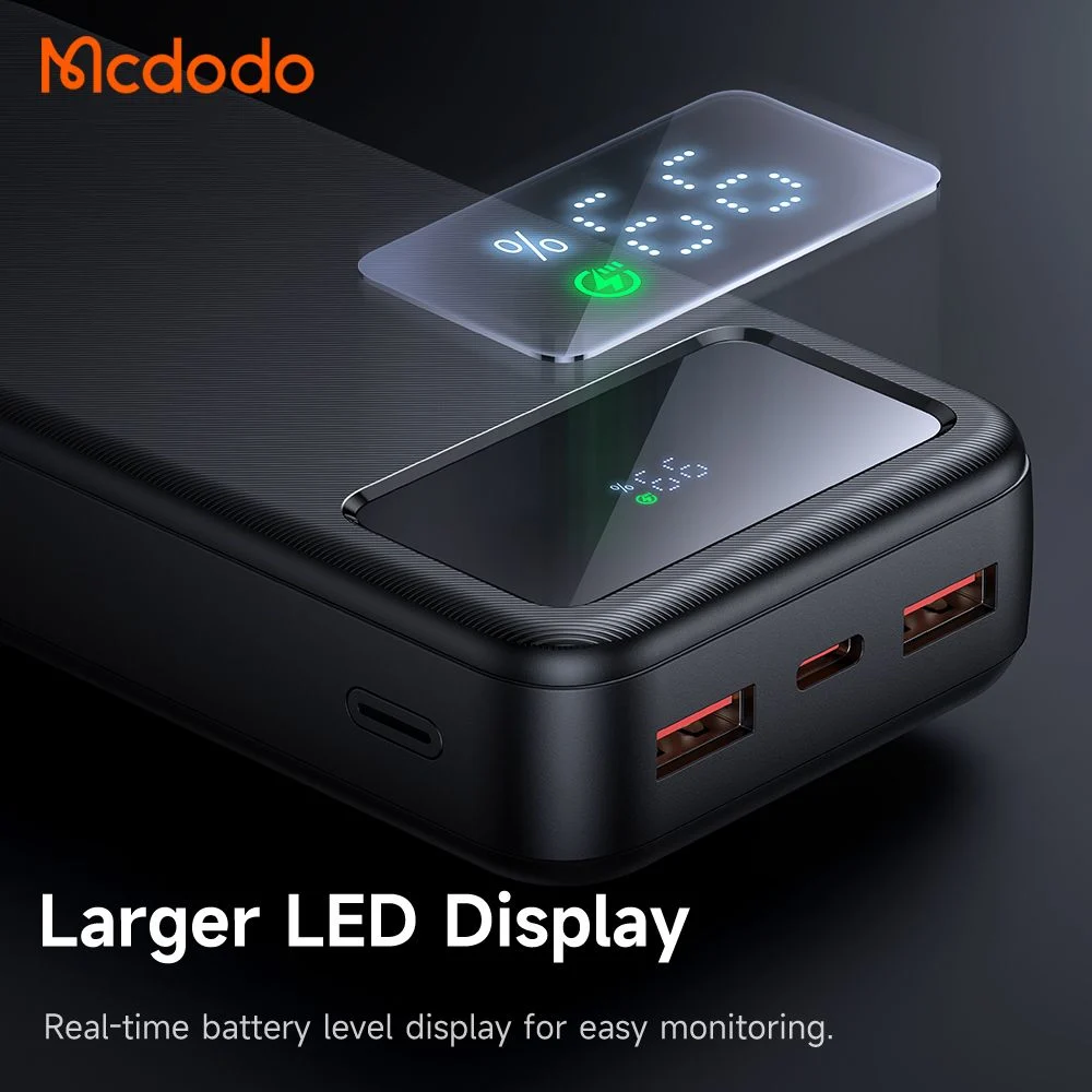 پاوربانک 20هزار 22.5 وات دارای نمایشگر درصد شارژ LED بهمراه کابل شارژ برند مک دودو مدل Mcdodo MC-4230