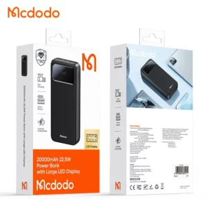 پاوربانک 20هزار 22.5 وات دارای نمایشگر درصد شارژ LED بهمراه کابل شارژ برند مک دودو مدل Mcdodo MC-4230