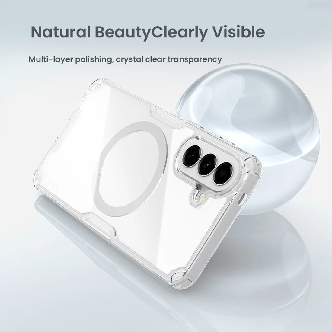 قاب شفاف مگ سیف Galaxy A37 مارک نیلکین مدل Nature TPU Pro Magnetic قاب شفاف مگ سیف Galaxy A37 مارک نیلکین مدل Nature TPU Pro Magnetic