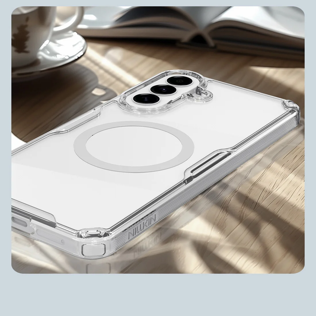 قاب شفاف مگ سیف Galaxy A37 مارک نیلکین مدل Nature TPU Pro Magnetic قاب شفاف مگ سیف Galaxy A37 مارک نیلکین مدل Nature TPU Pro Magnetic