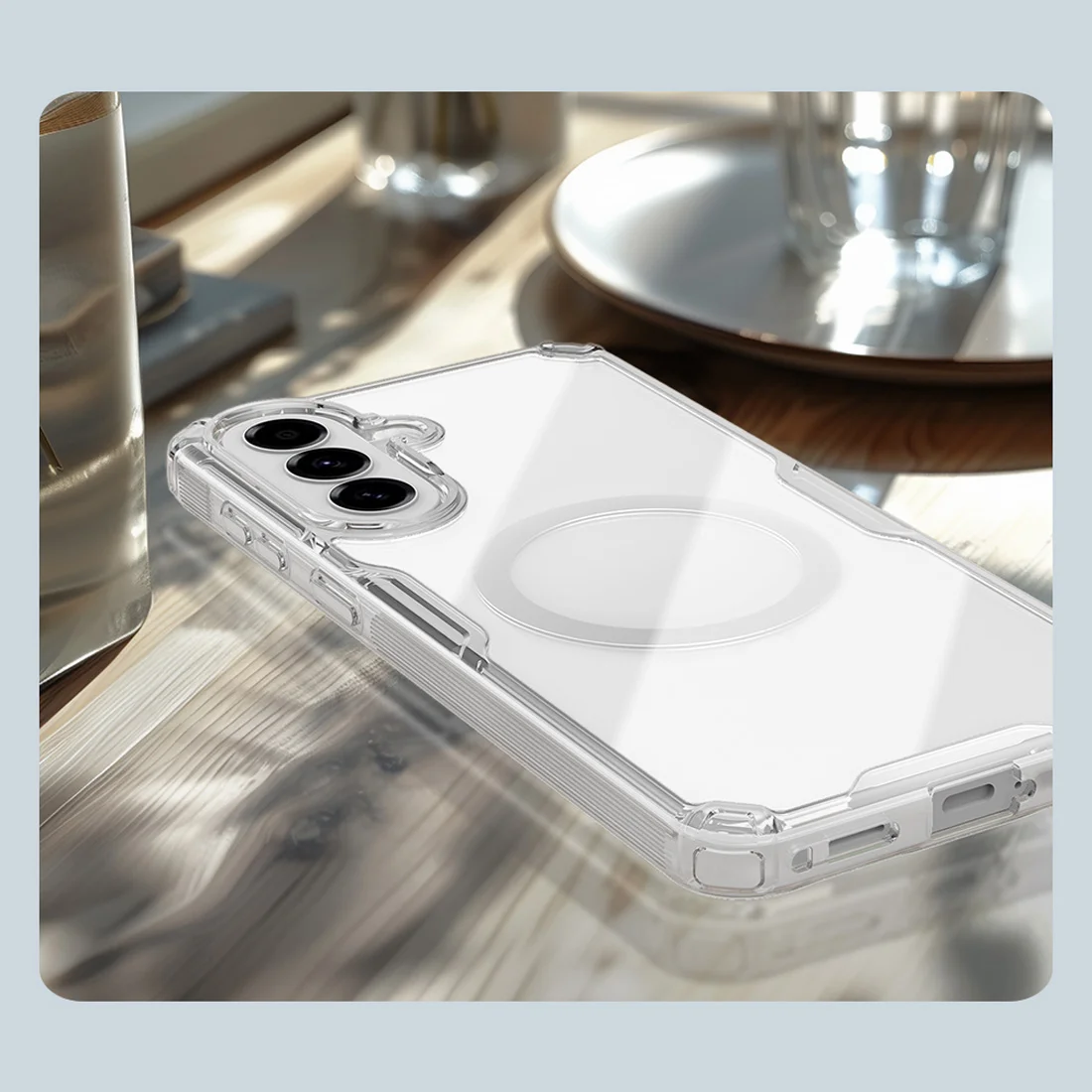 قاب شفاف مگ سیف Galaxy A57 مارک نیلکین مدل Nature TPU Pro Magnetic