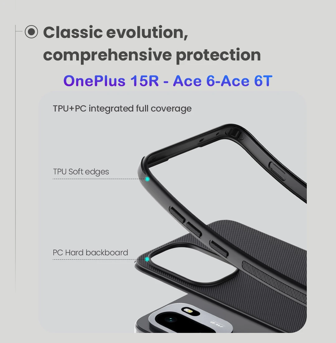 قاب ضدضربه OnePlus Ace 6 مارک نیلکین مدل Super Frosted Shield Pro