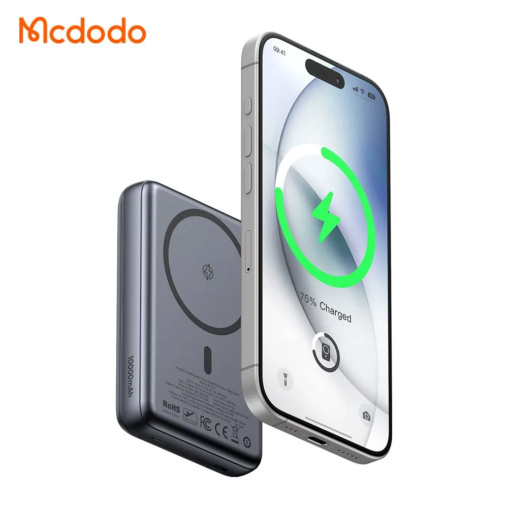 پاوربانک 10 هزار میلی آمپر 20 وات وایرلس شارژ مگ سیف دارای استند برند مک دودو مدل Mcdodo MC-8371