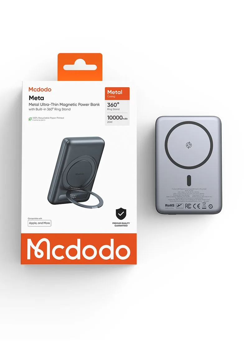 پاوربانک 10 هزار میلی آمپر 20 وات وایرلس شارژ مگ سیف دارای استند برند مک دودو مدل Mcdodo MC-8371