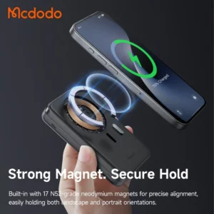 پاوربانک 10 هزار میلی آمپر 20 وات وایرلس شارژ مگ سیف دارای استند تاشو سری Qi2 برند مک دودو مدل Mcdodo MC-6310